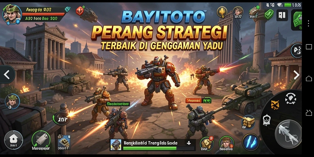 Screenshot gameplay BAYITOTO dengan pertempuran strategis yang dinamis.