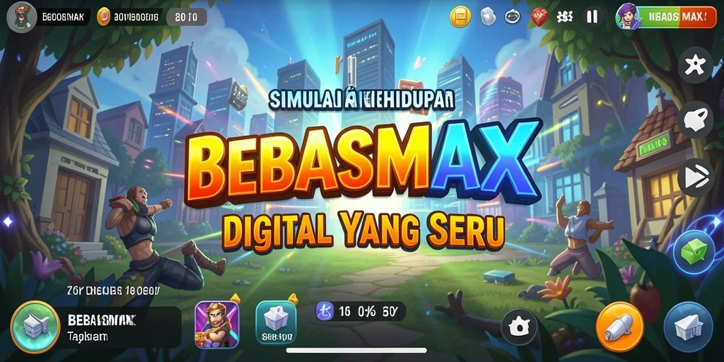 Tampilan gameplay menarik dari BEBASMAX dalam simulasi kehidupan digital.