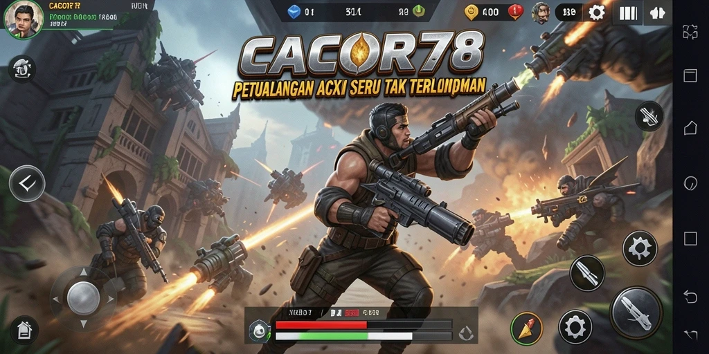 Tampilan gameplay CACOR78 menampilkan aksi seru dan pertarungan mendebarkan.