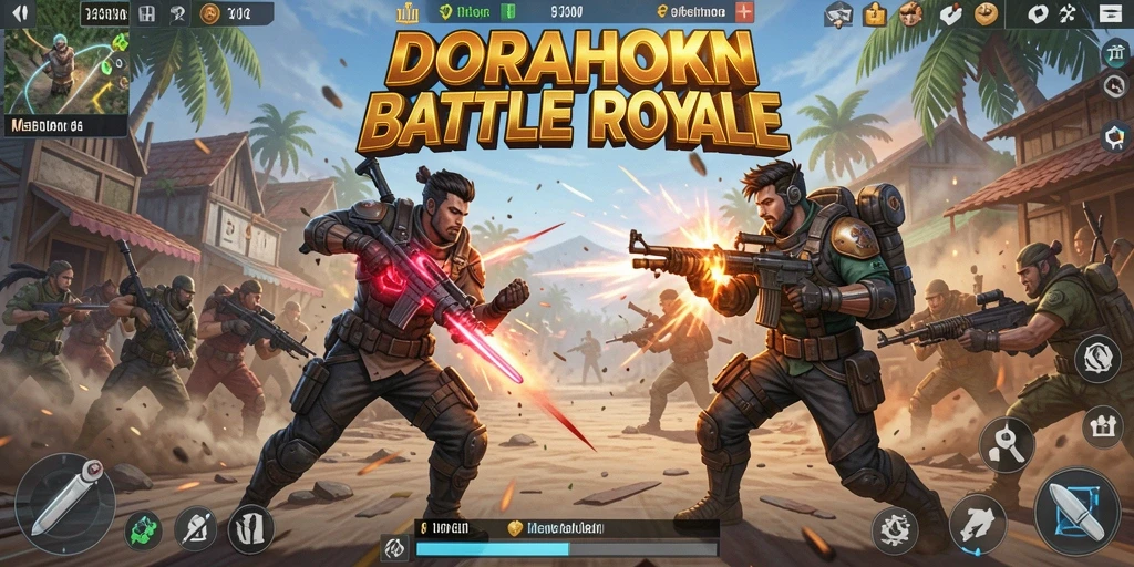 Gameplay Battle Royale seru di DORAHOKI yang memikat.