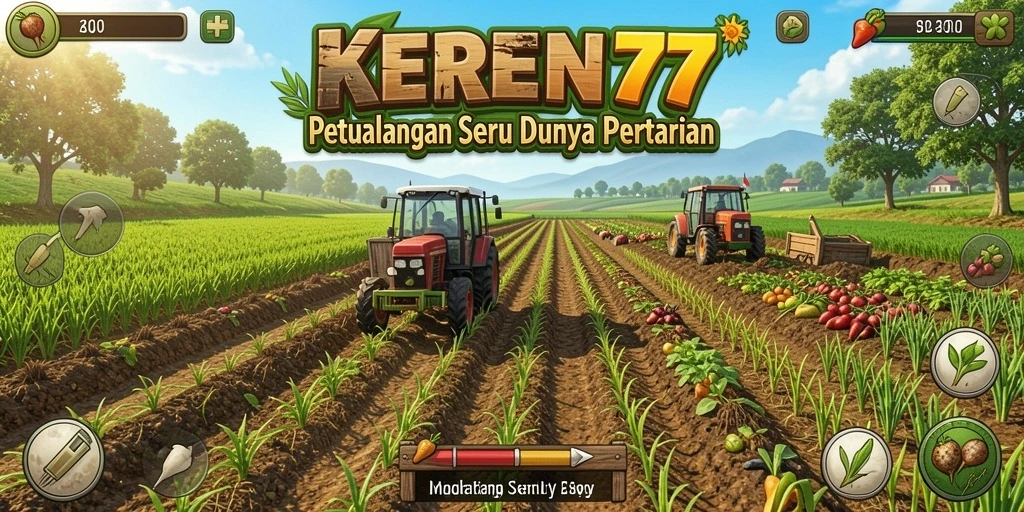 Tampilan gameplay KEREN77 dengan aktivitas pertanian yang seru.