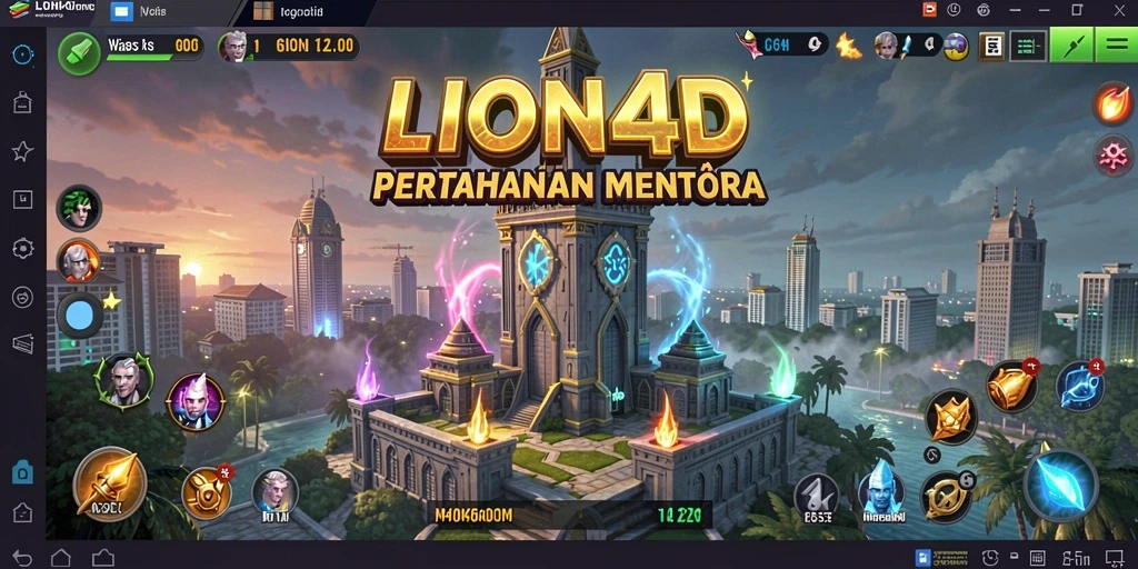 Screenshot LION4D menampilkan aksi seru Tower Defense yang mendebarkan.
