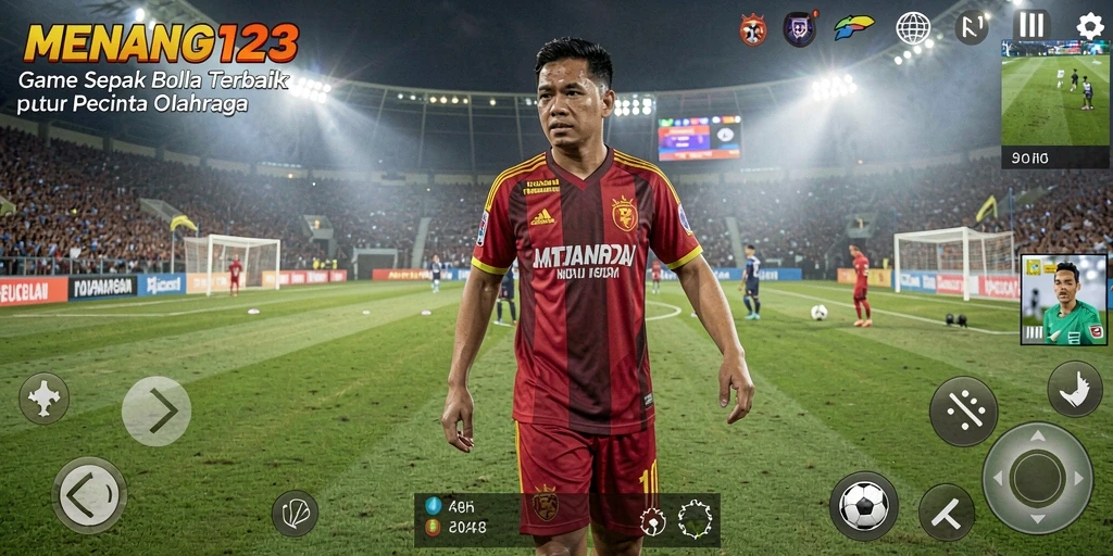 Tampilan gameplay MENANG123 dengan aksi seru di lapangan.