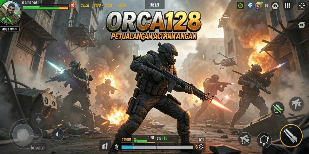 Gambaran aksi epik dalam ORCA128 dengan grafis menakjubkan.