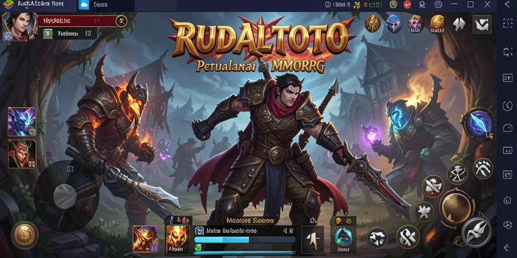 Screenshot RUDALTOTO menampilkan aksi seru di dunia MMORPG.