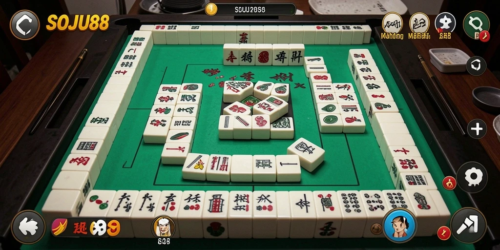 Screenshot SOJU88 menampilkan gameplay Mahjong yang menakjubkan dan seru.
