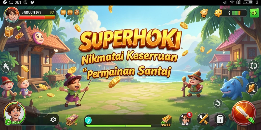 Screenshot gameplay SUPERHOKI menunjukkan keseruan dalam bermain.